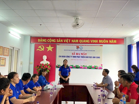 Lễ công bố thành lập Chi đoàn Công ty TNHH Phát Triển Giáo Dục Ánh Sáng