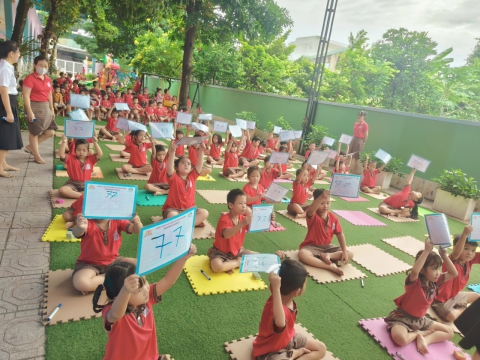 Buổi thi định kỳ tại trường mầm non Hải Âu 2